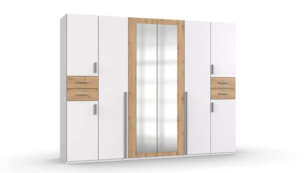MID.YOU Drehtürenschrank Vegas-201 eichefarbig, weiss Hot