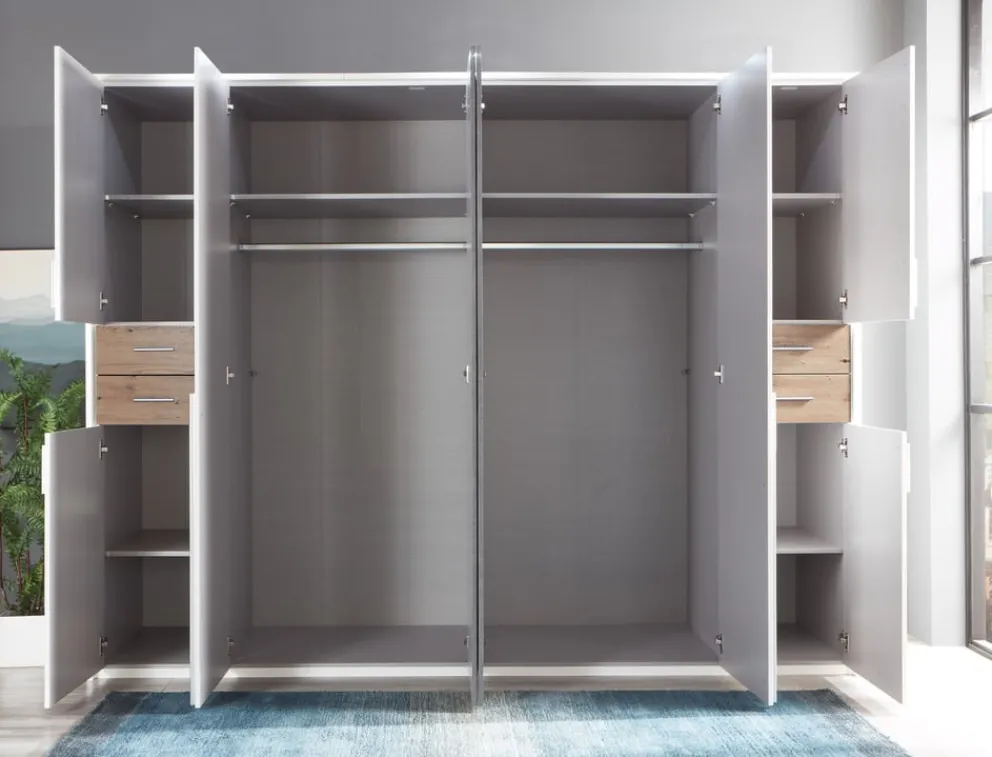 MID.YOU Drehtürenschrank Vegas-201 eichefarbig, weiss Hot