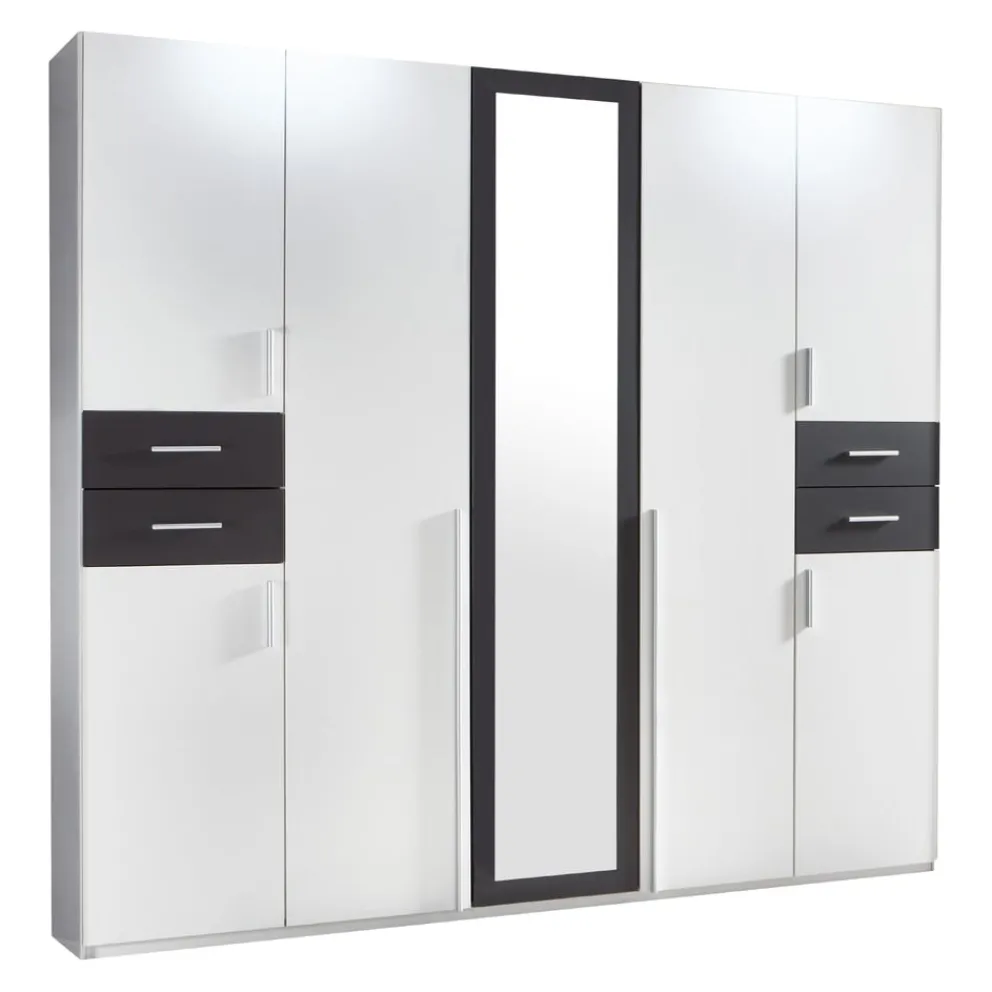 MID.YOU Drehtürenschrank Vegas-201 graphitschwarz, weiss