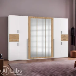 MID.YOU Drehtürenschrank Vegas-201 eichefarbig, weiss Discount