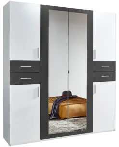 MID.YOU Drehtürenschrank Vegas-201 graphitschwarz, weiss