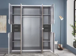 MID.YOU Drehtürenschrank Vegas-201 graphitschwarz, weiss