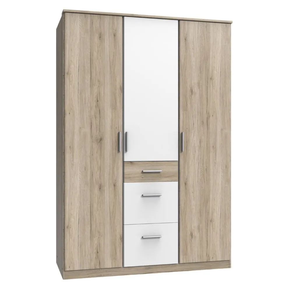 MID.YOU Drehtürenschrank Young eichefarbig, weiss Clearance