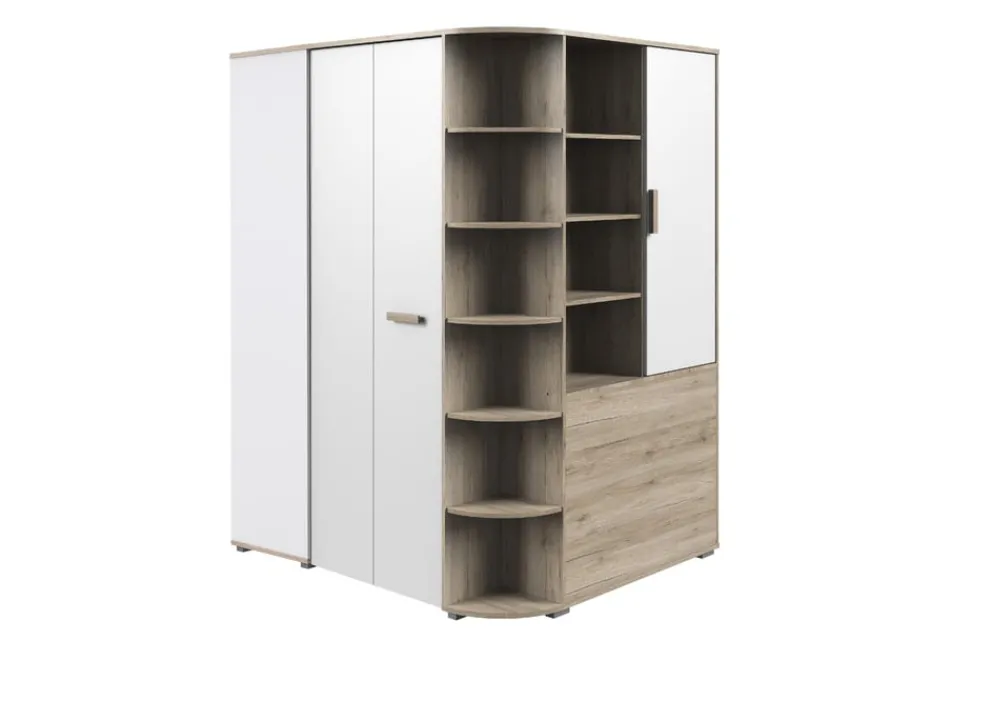MID.YOU Eckschrank Cariba-3767 eichefarbig, weiss Outlet
