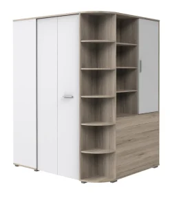 MID.YOU Eckschrank Joker-201 eichefarbig, weiss