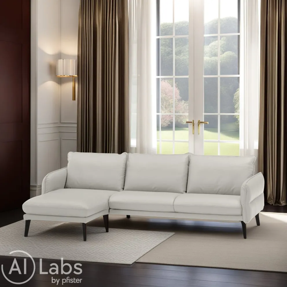Moderano Ecksofa 7292 Ambrosia Leder Cavallo 33 bianco Best