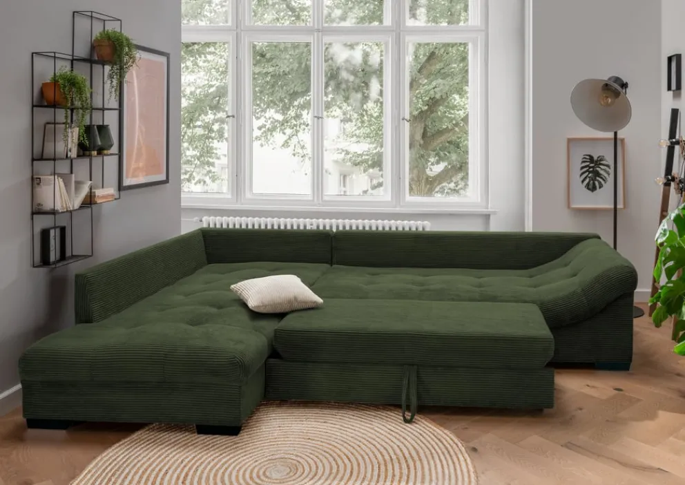 MID.YOU Ecksofa Alvito moosgrün New