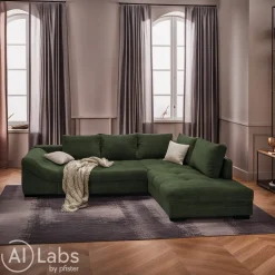 MID.YOU Ecksofa Alvito moosgrün