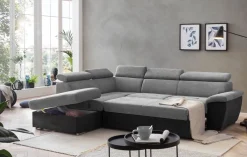 Livetastic Ecksofa Antero mausgrau, schwarz Discount
