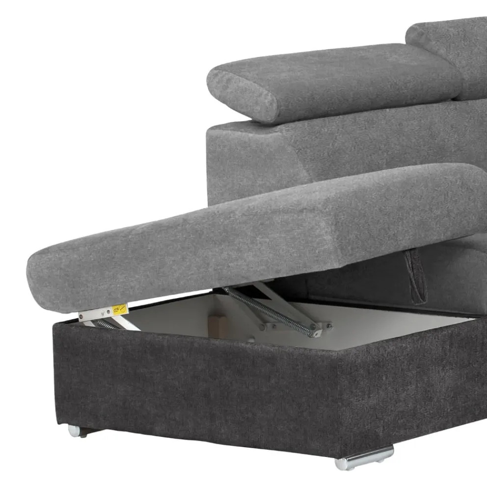 Livetastic Ecksofa Antero mausgrau, schwarz Discount