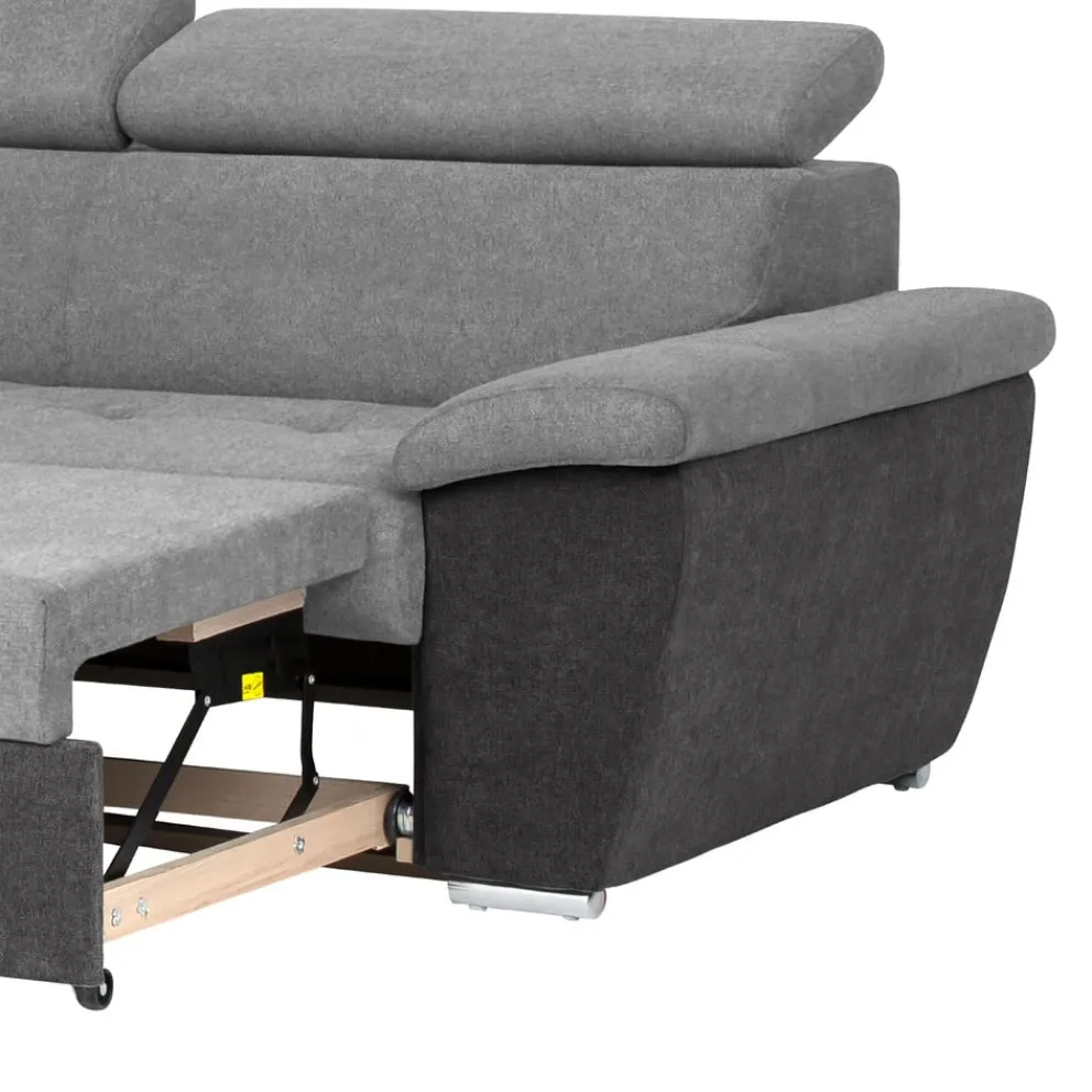 Livetastic Ecksofa Antero mausgrau, schwarz Discount