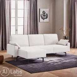 Johann Jakob Ecksofa Ascona Kat. L10B, Classic L1080B Bianco New