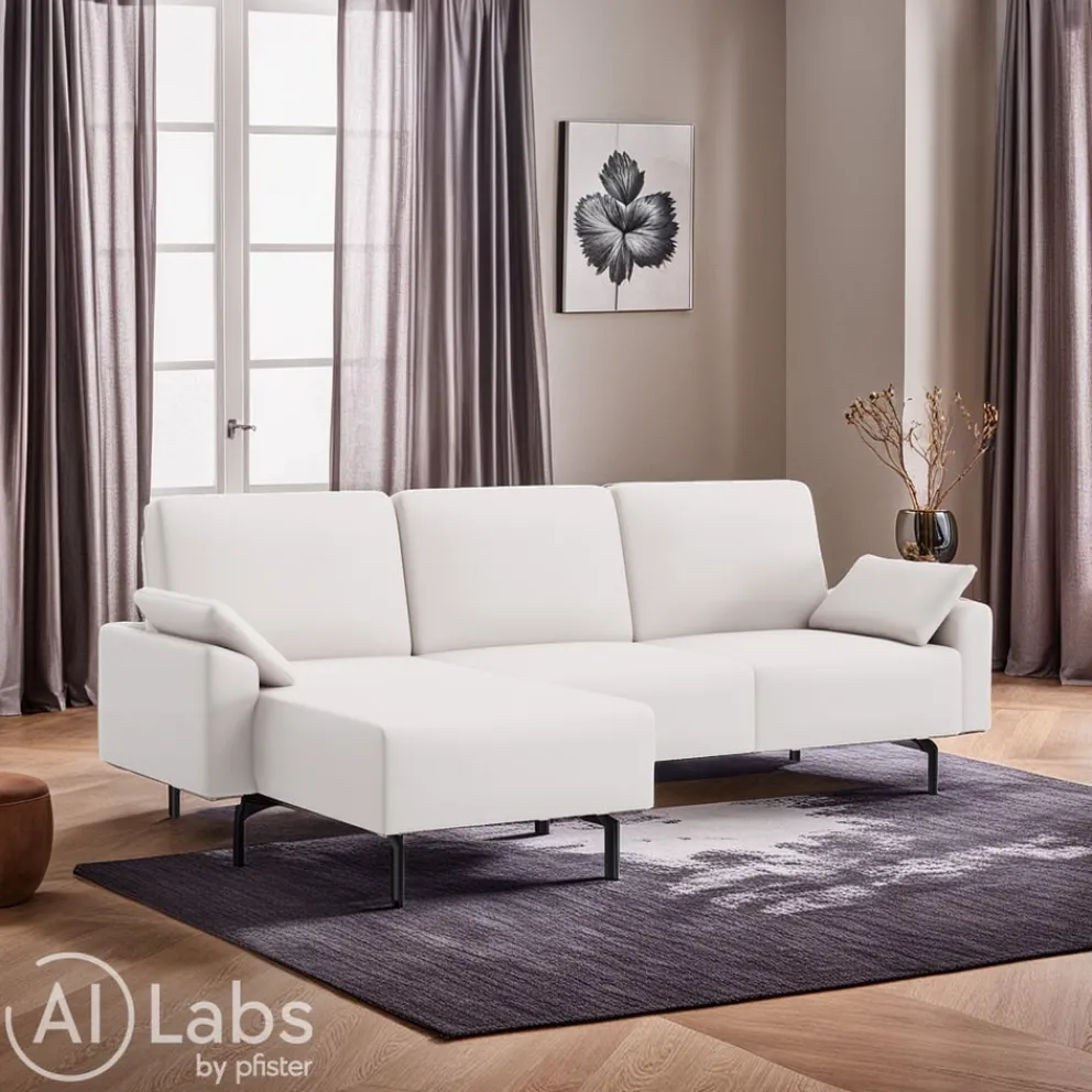 Johann Jakob Ecksofa Ascona Kat. L10B, Classic L1080B Bianco New