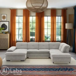 Beldomo Style Ecksofa Bochum hellgrau Outlet