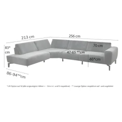 sensoo Ecksofa Cosy1 grau Sale