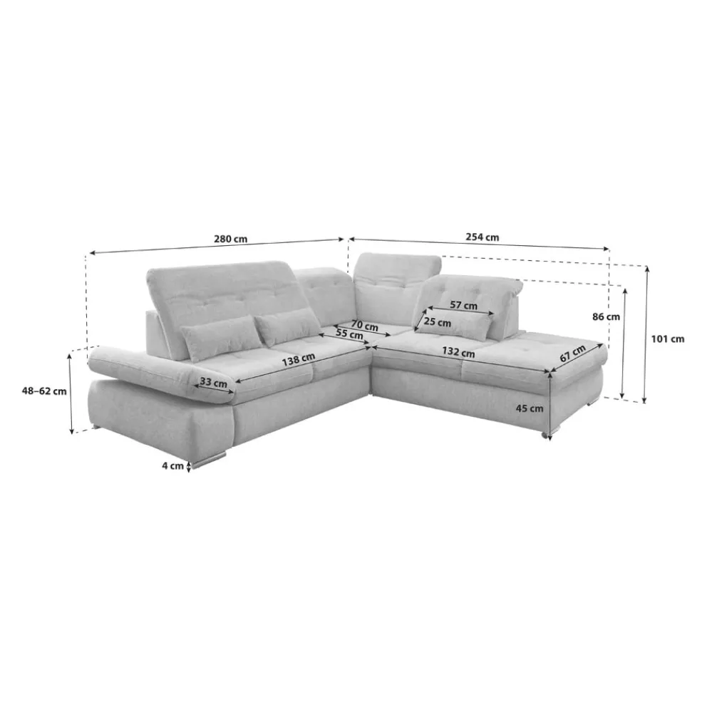 Livetastic Ecksofa Dalida silber Discount
