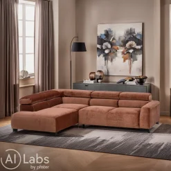 Pure Home Lifestyle Ecksofa Dallas rostrot Outlet