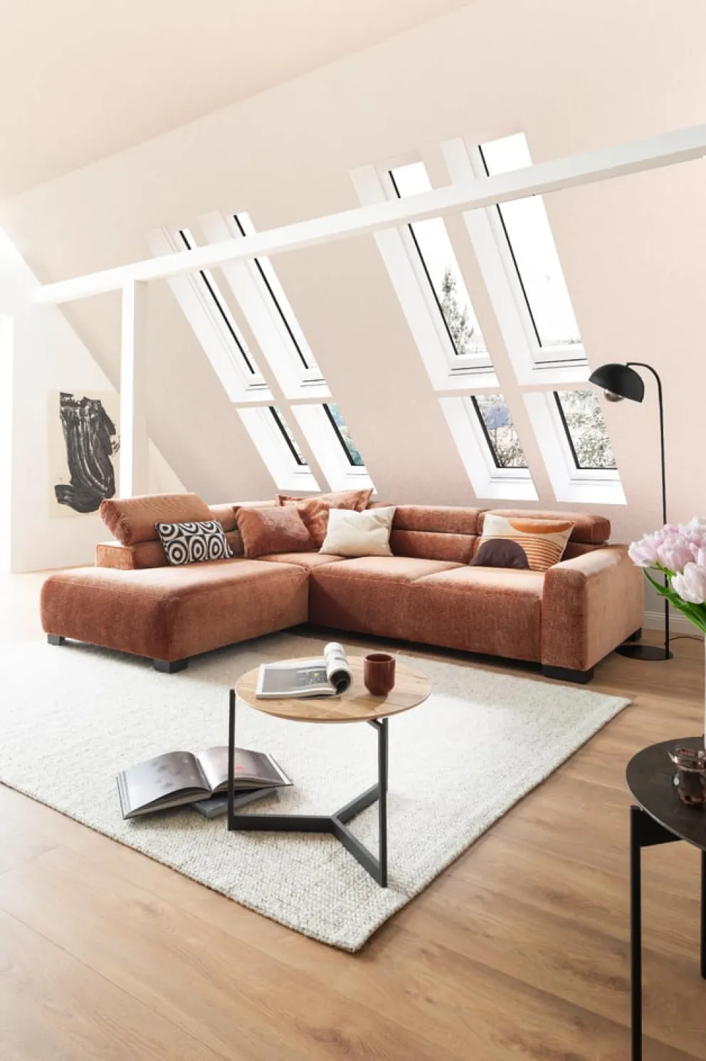 Pure Home Lifestyle Ecksofa Dallas rostrot Outlet