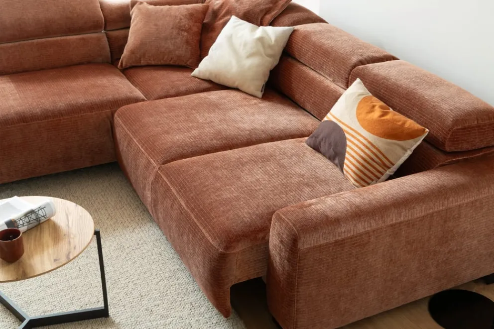 Pure Home Lifestyle Ecksofa Dallas rostrot Outlet