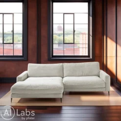 Lomoco Ecksofa Delia Cord light grey