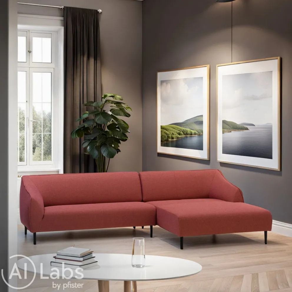 FREISTIL Ecksofa 132 Kat. 4000, 4062 Gelborange/ Violett Clearance