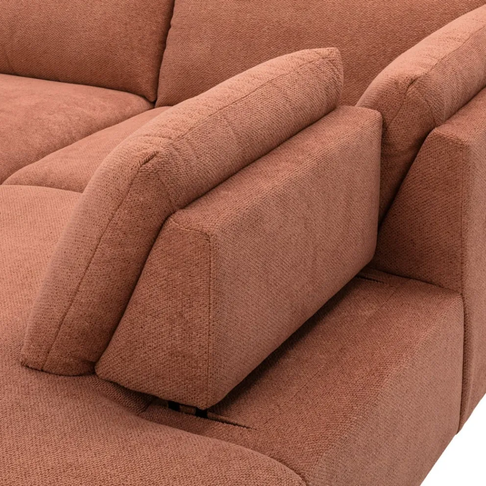Beldomo System Ecksofa Hamburg orangebraun Clearance
