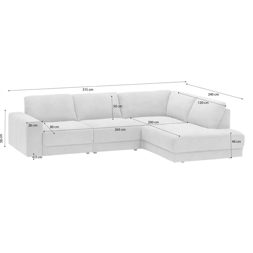 Beldomo System Ecksofa Hamburg orangebraun Clearance