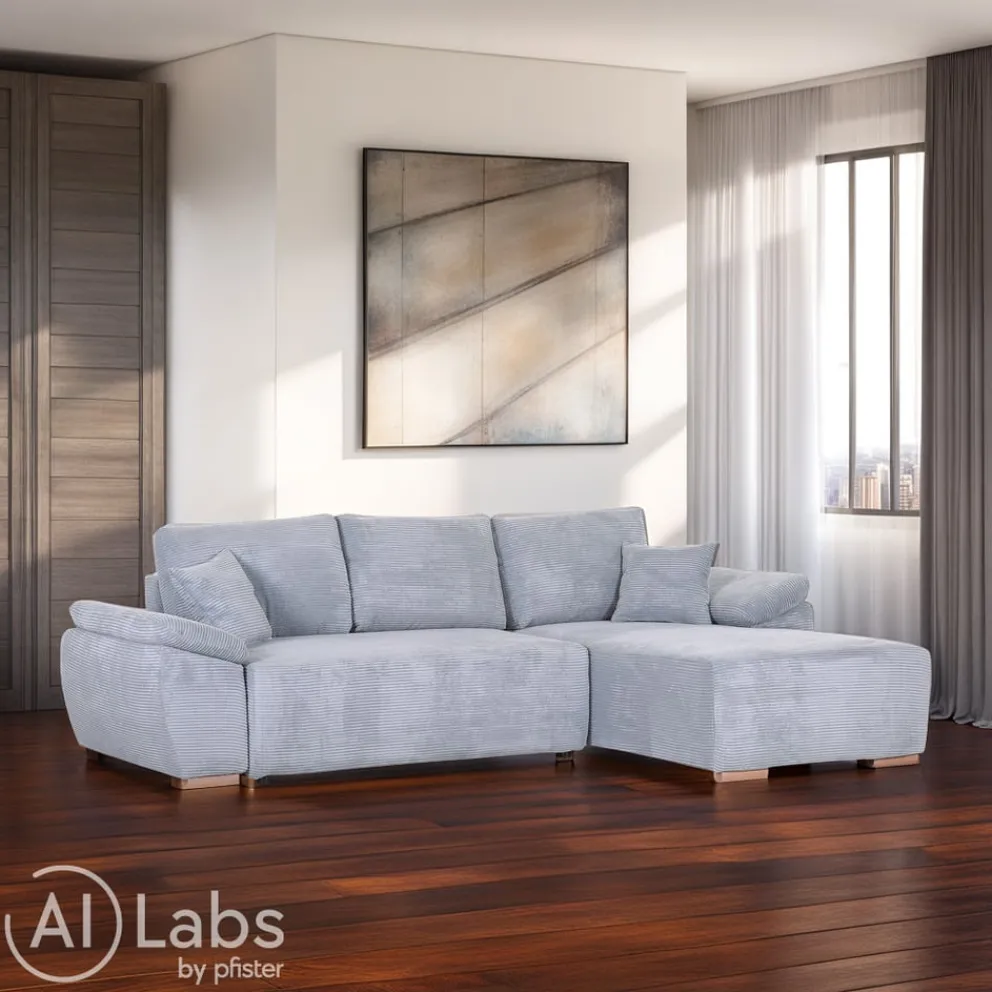 MID.YOU Ecksofa Hyde silbergrau
