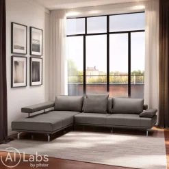 Dieter Knoll Ecksofa Imola Kat. 60, Cloudy stone Hot