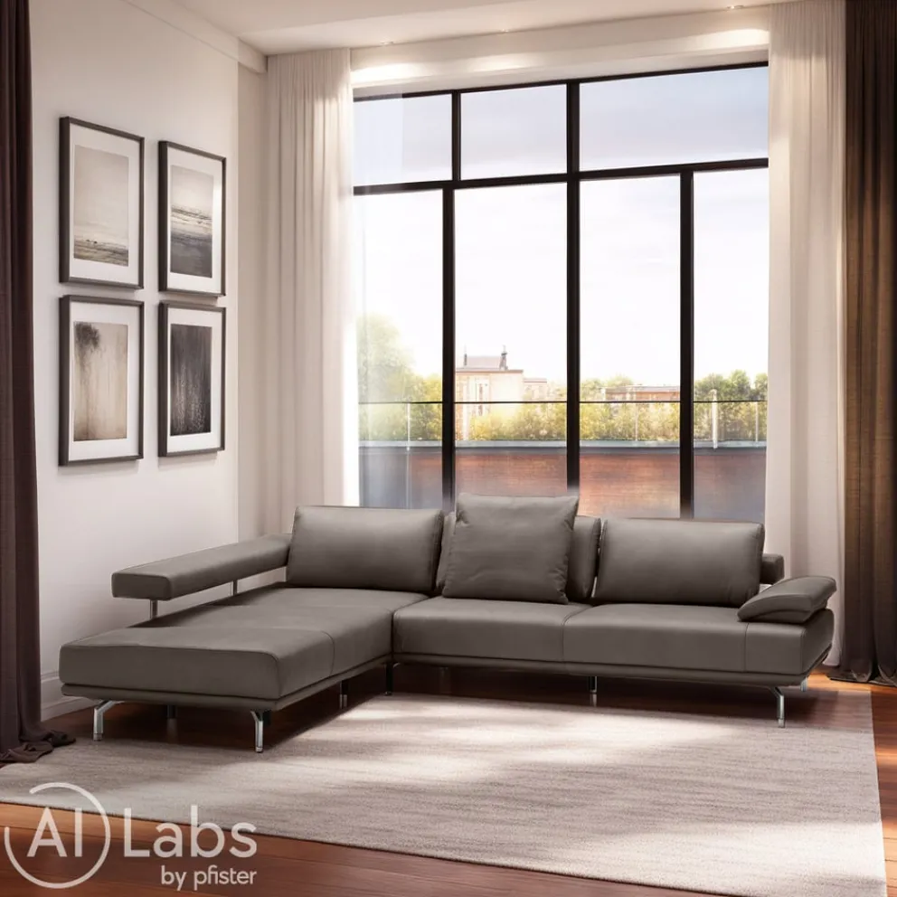Dieter Knoll Ecksofa Imola Kat. 60, Cloudy stone Hot