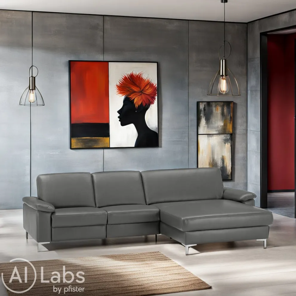 Dieter Knoll Ecksofa Latina-L Kat. 160, La Tempra slate Clearance