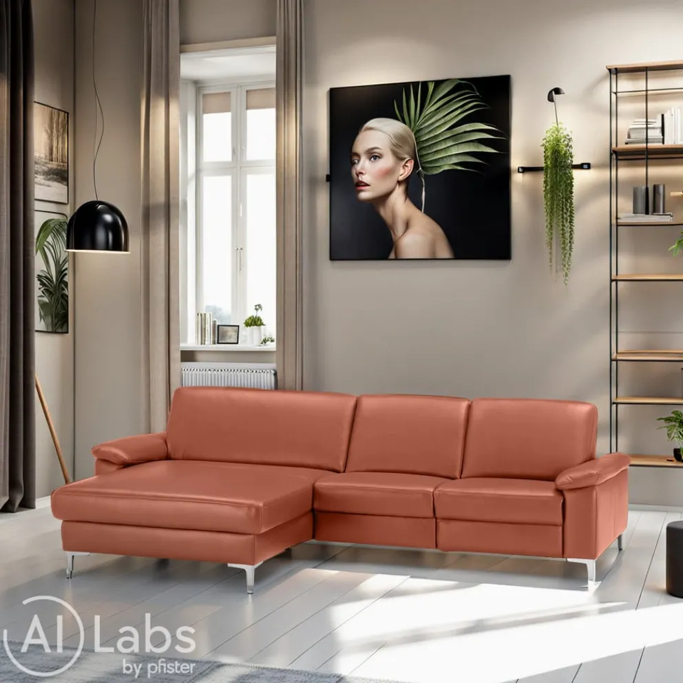 Dieter Knoll Ecksofa Latina-L Kat. 100, Torro sunset Hot