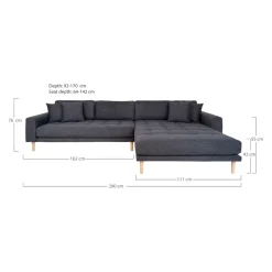 Johann Jakob Ecksofa Lido dunkelgrau Online