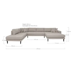 Johann Jakob Ecksofa Lido grau
