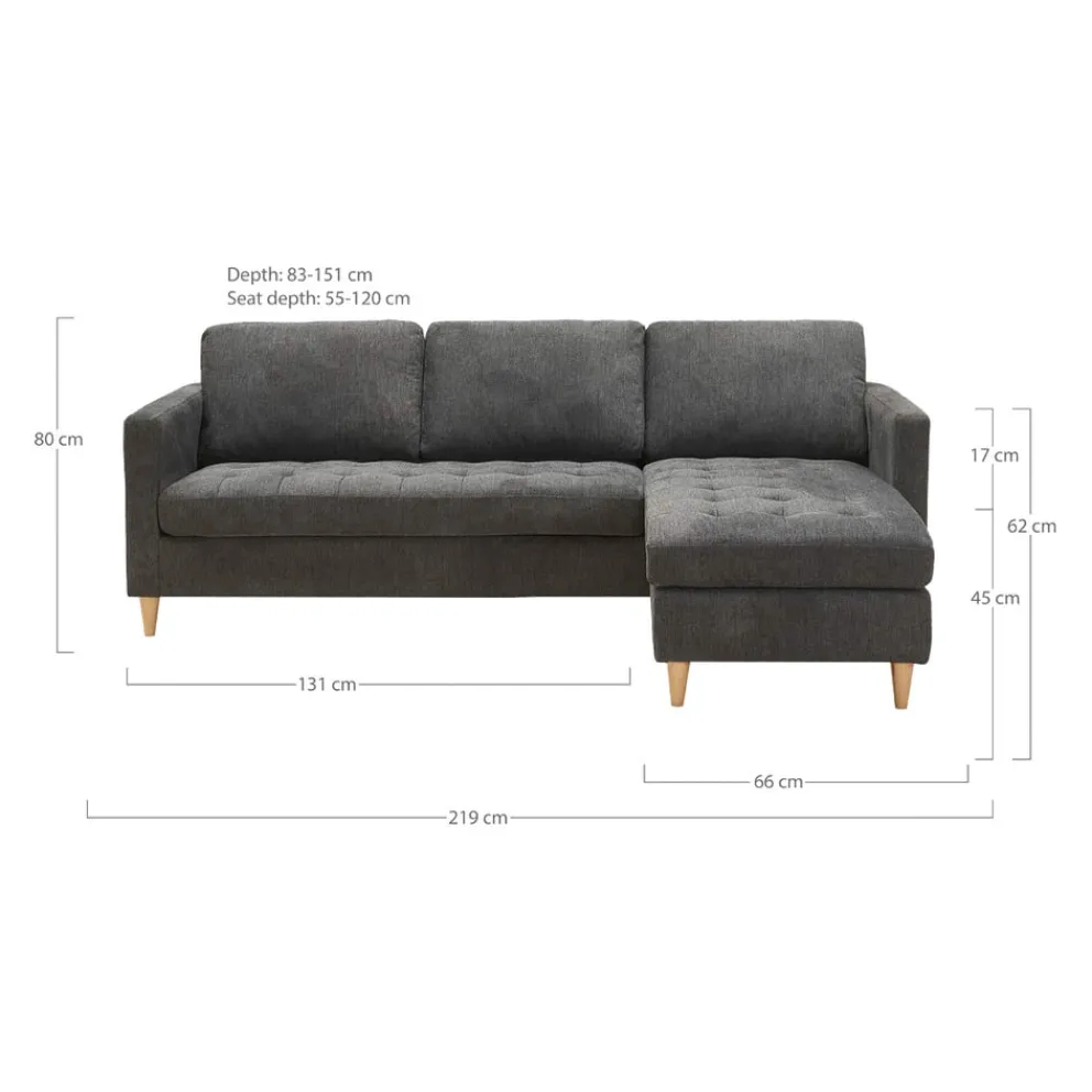 Johann Jakob Ecksofa Lido dunkelgrau Outlet