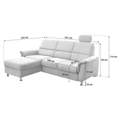 Livetastic Ecksofa Parole silber Discount