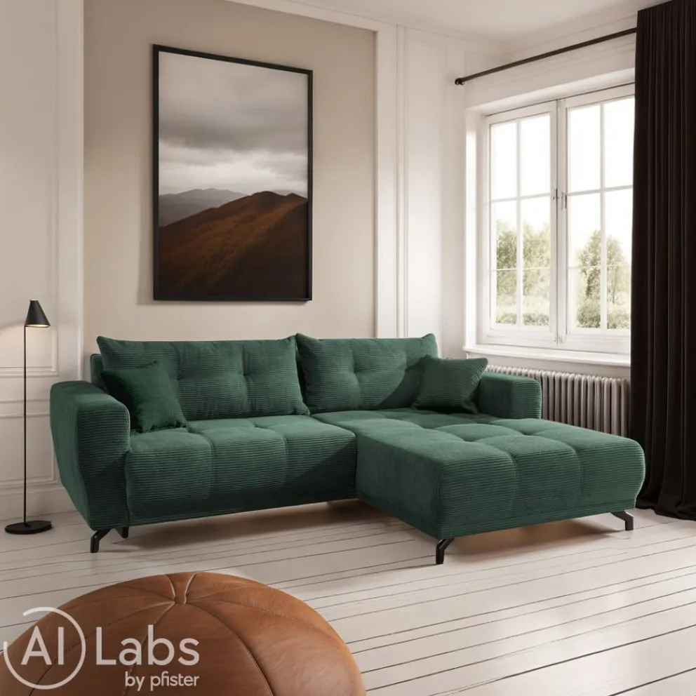 MID.YOU Ecksofa Restato moosgrün Clearance