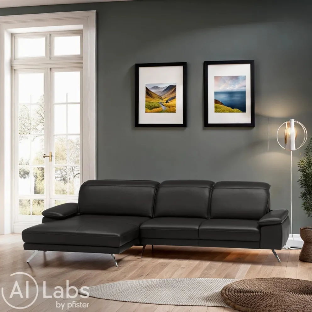 Dieter Knoll Ecksofa Rivello Kat. 100, Torro schwarz Clearance