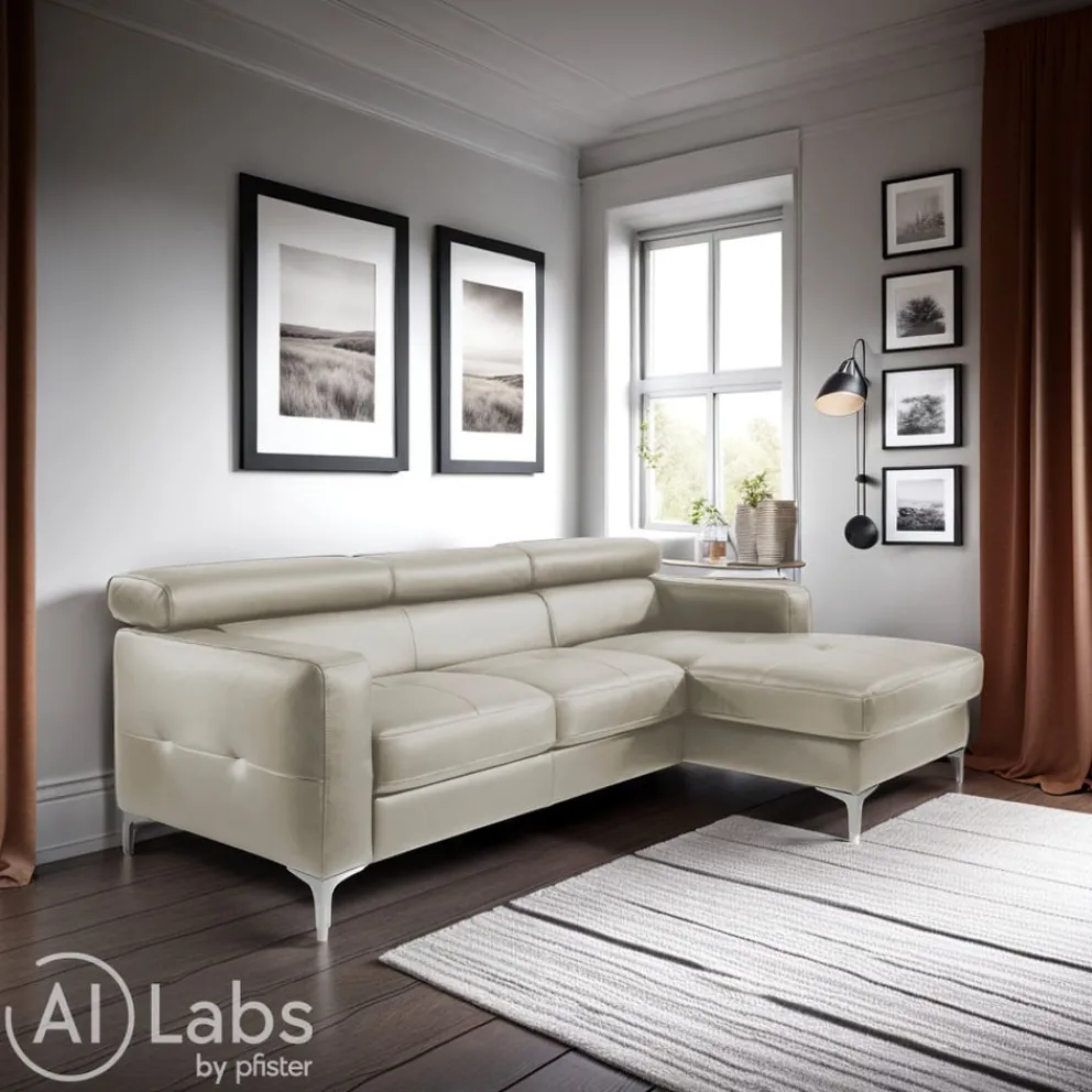 Livetastic Ecksofa Sammy 4A, Pampas Madras M9010 hellgrau Sale