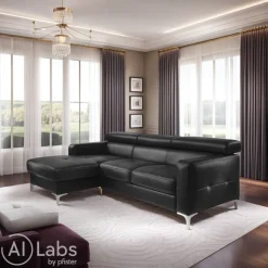 Livetastic Ecksofa Sammy 4A, Pampas Madras M9003 schwarz