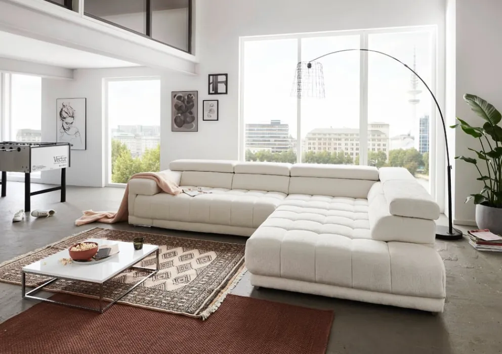 Beldomo Style Ecksofa Spliff-S off-white Hot