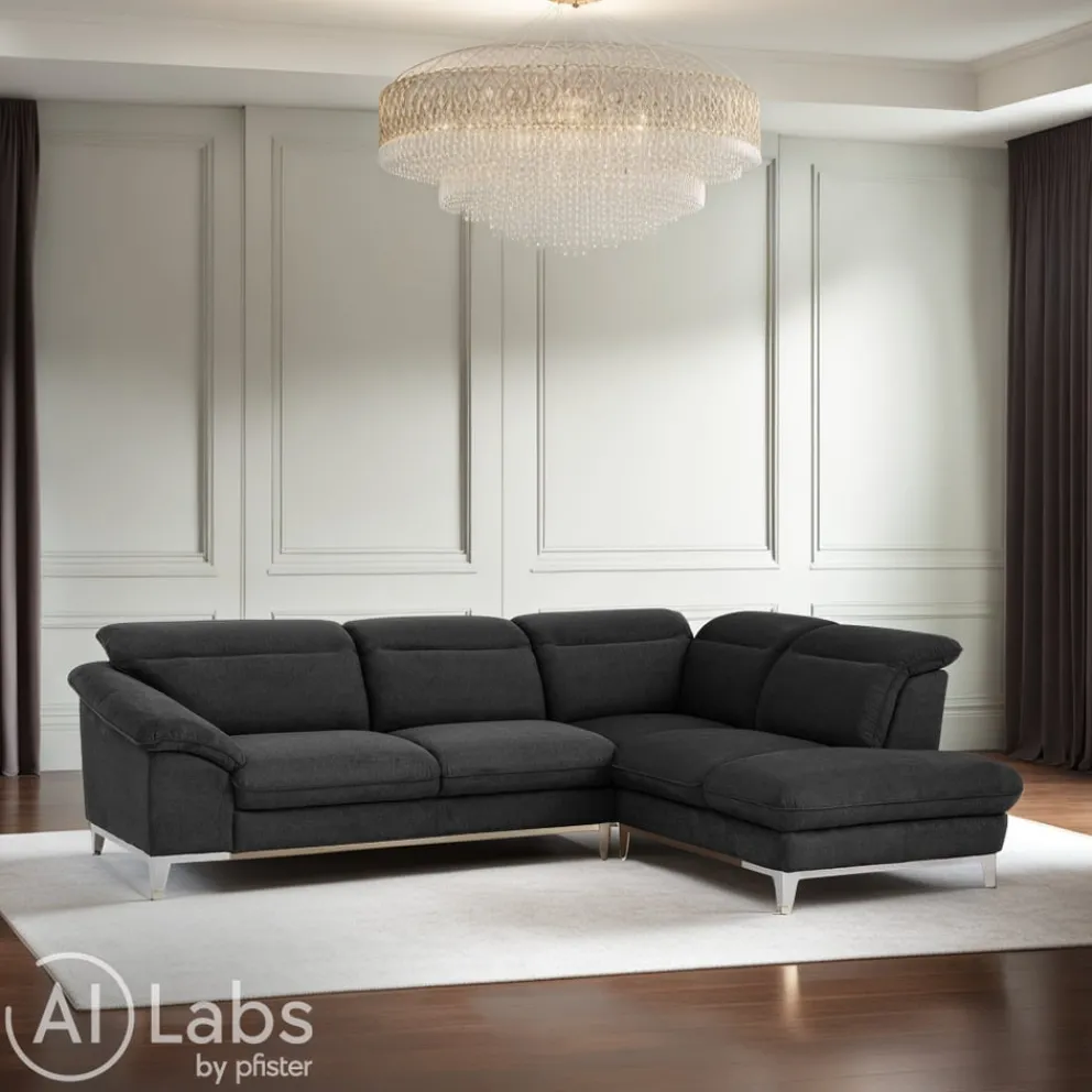 Livetastic Ecksofa Teresa 1S, Boston F002 black Clearance