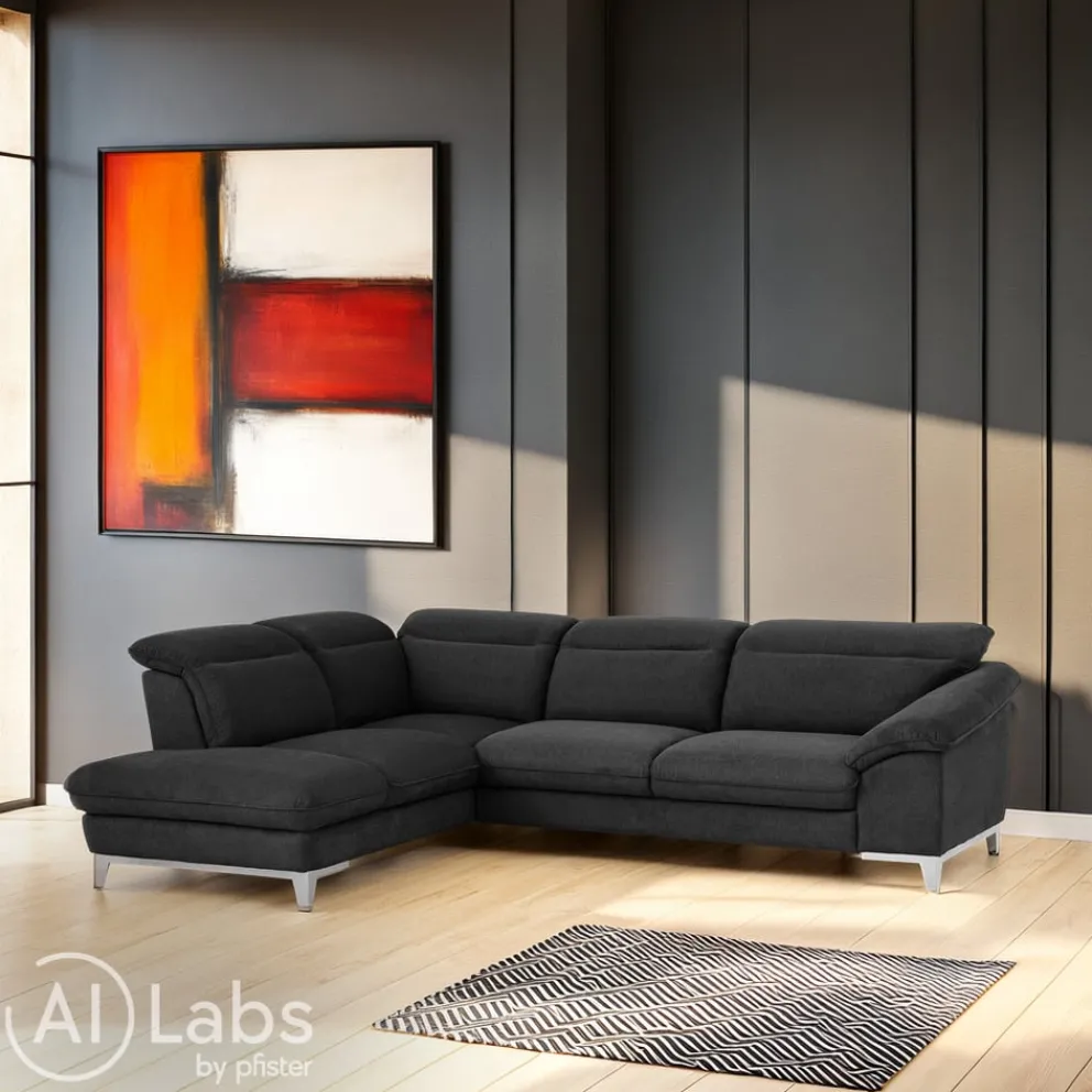 Livetastic Ecksofa Teresa 1S, Boston F002 black Outlet
