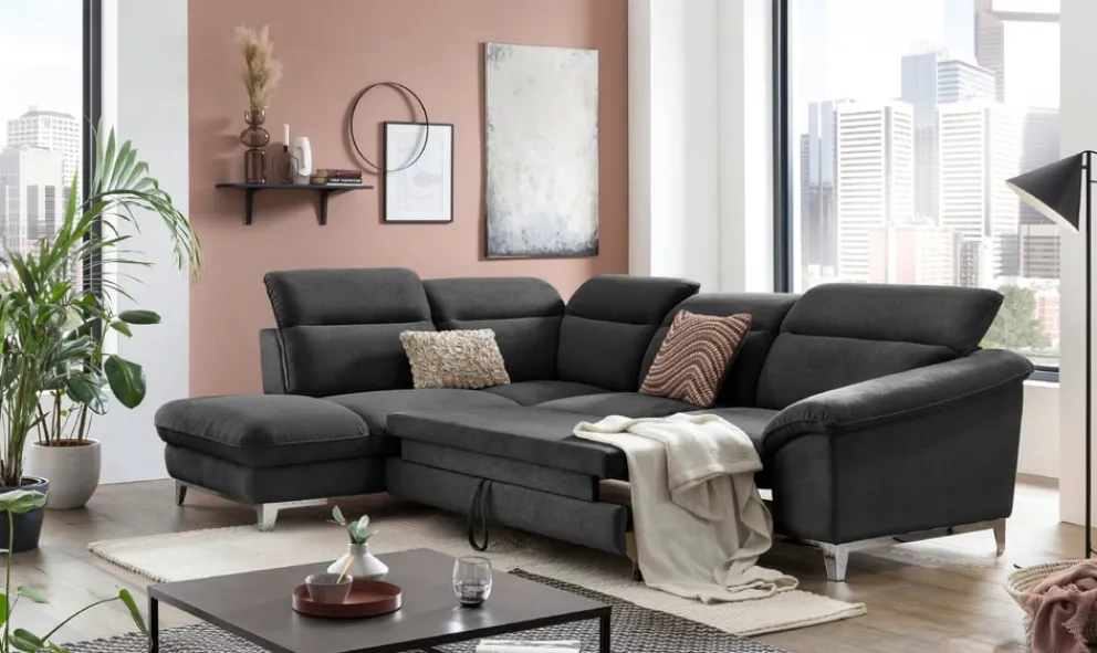 Livetastic Ecksofa Teresa 1S, Boston F002 black Outlet