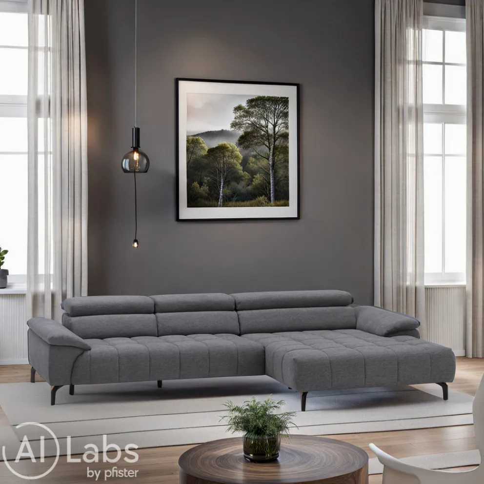 Beldomo Style Ecksofa Vegas-S grau