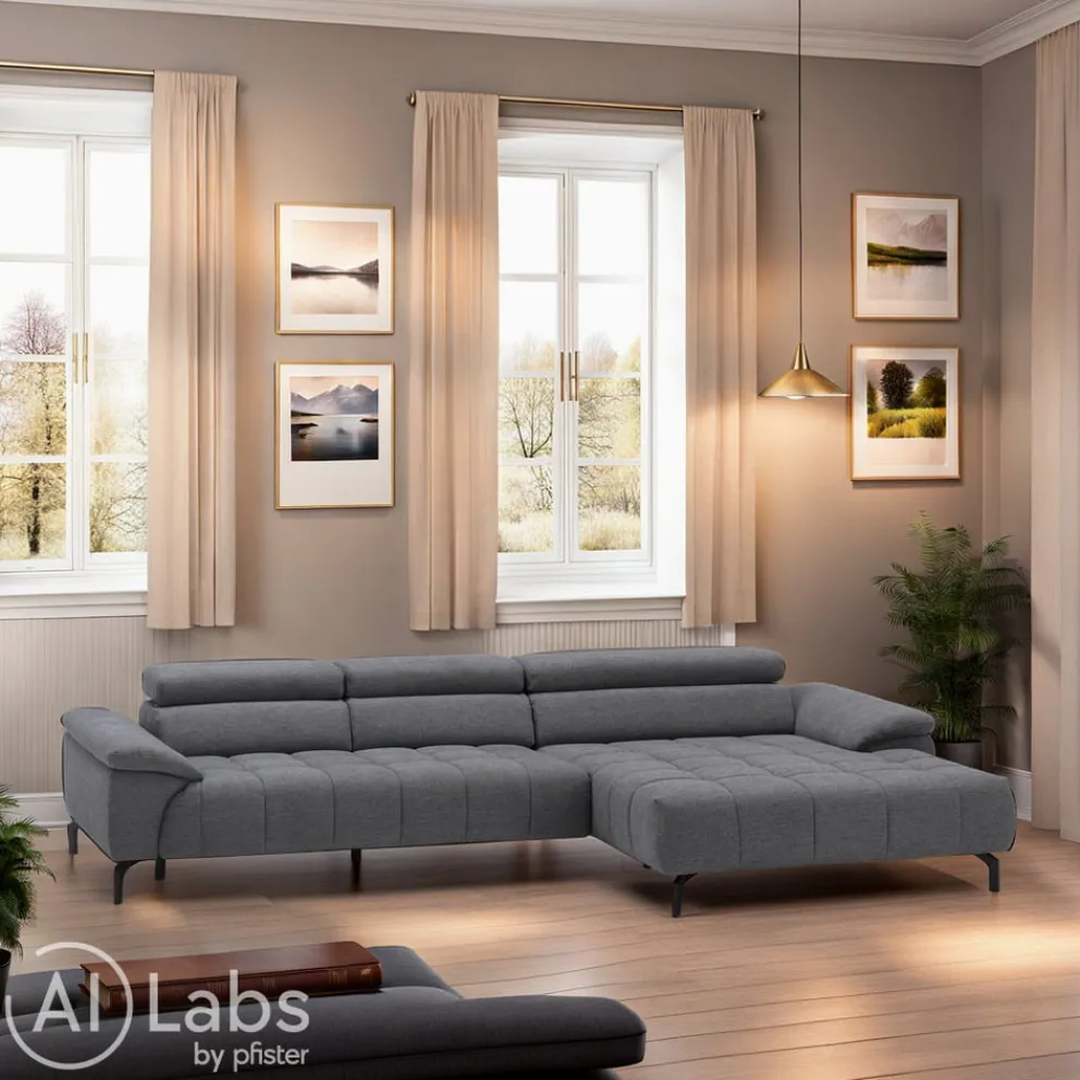 Beldomo Style Ecksofa Vegas-S grau