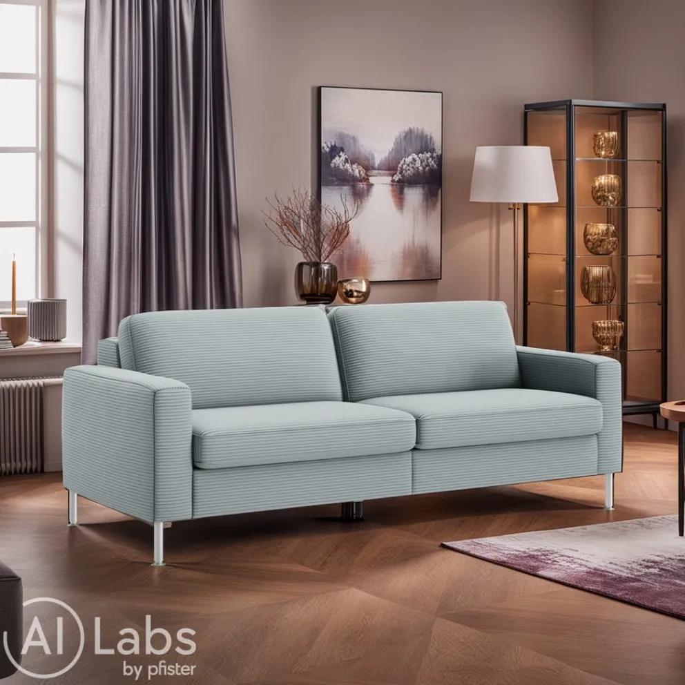 Johann Jakob Einzelsofa Classics Cord light blue Online