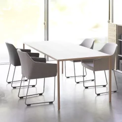 Arco Esstisch Slim Furnier Eiche weiss A27 Hot