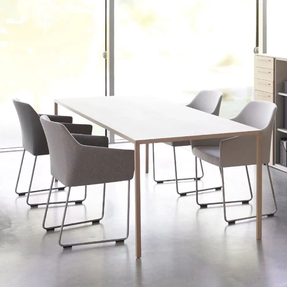 Arco Esstisch Slim Furnier Eiche weiss A27 Hot