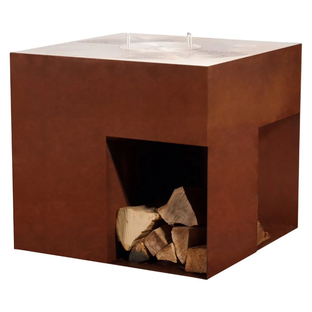 Nouvel Feuerschale & Grill Cubo Pro rostrot
